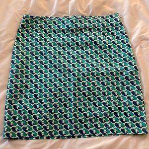 Talbots Size 14 blue whale print skirt
